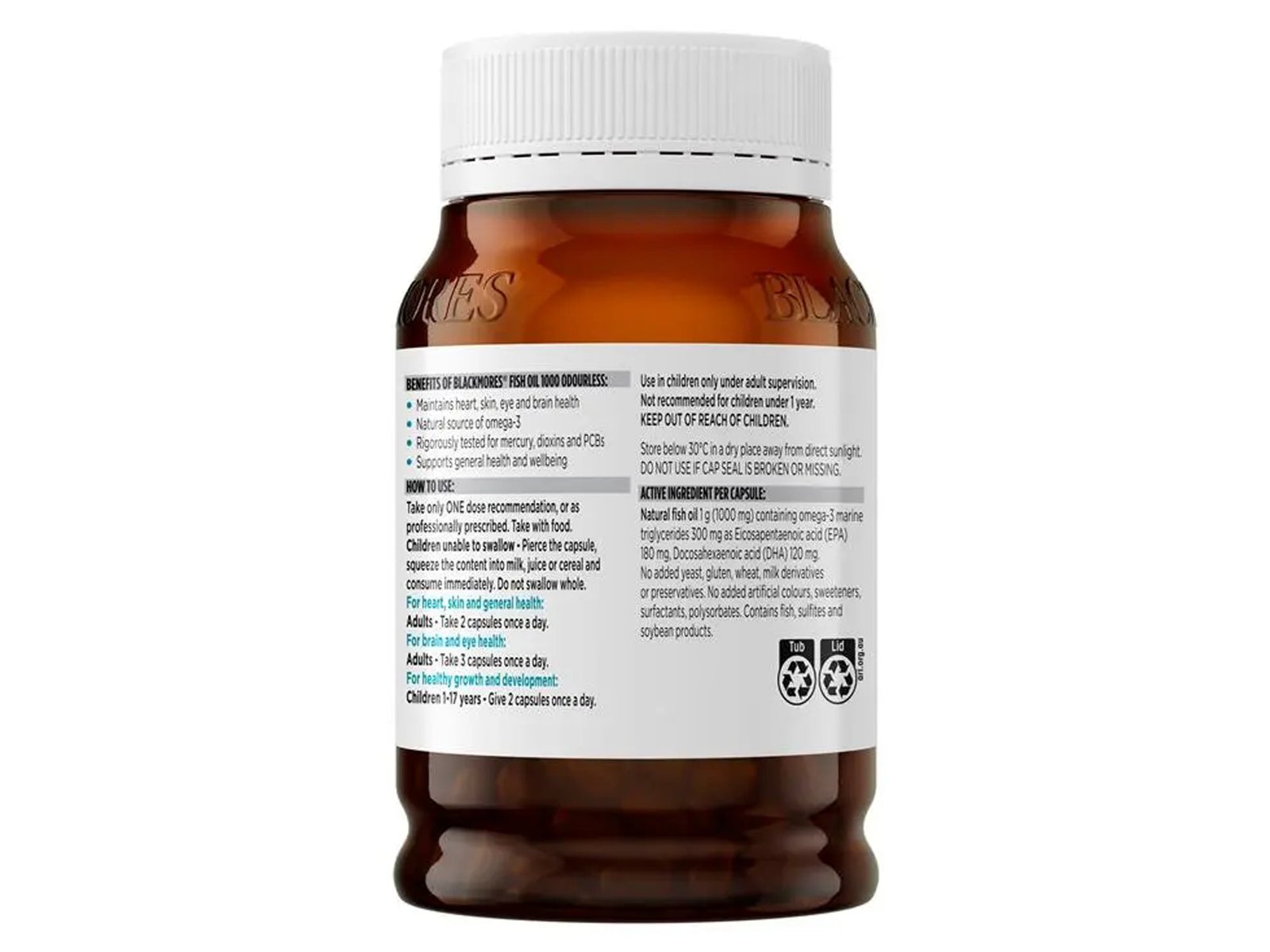 Blackmores Fish Oil 1000 Odourless 200 Capsules - Image 2