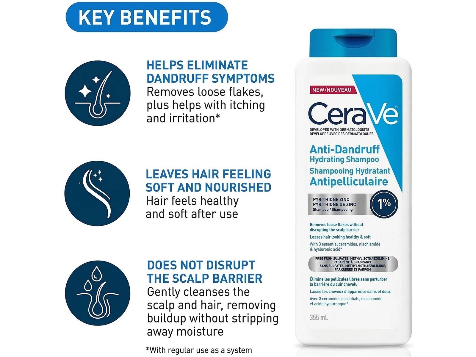 Cerave Anti-Dandruff Hydrating Shampoo 355ml - Image 3