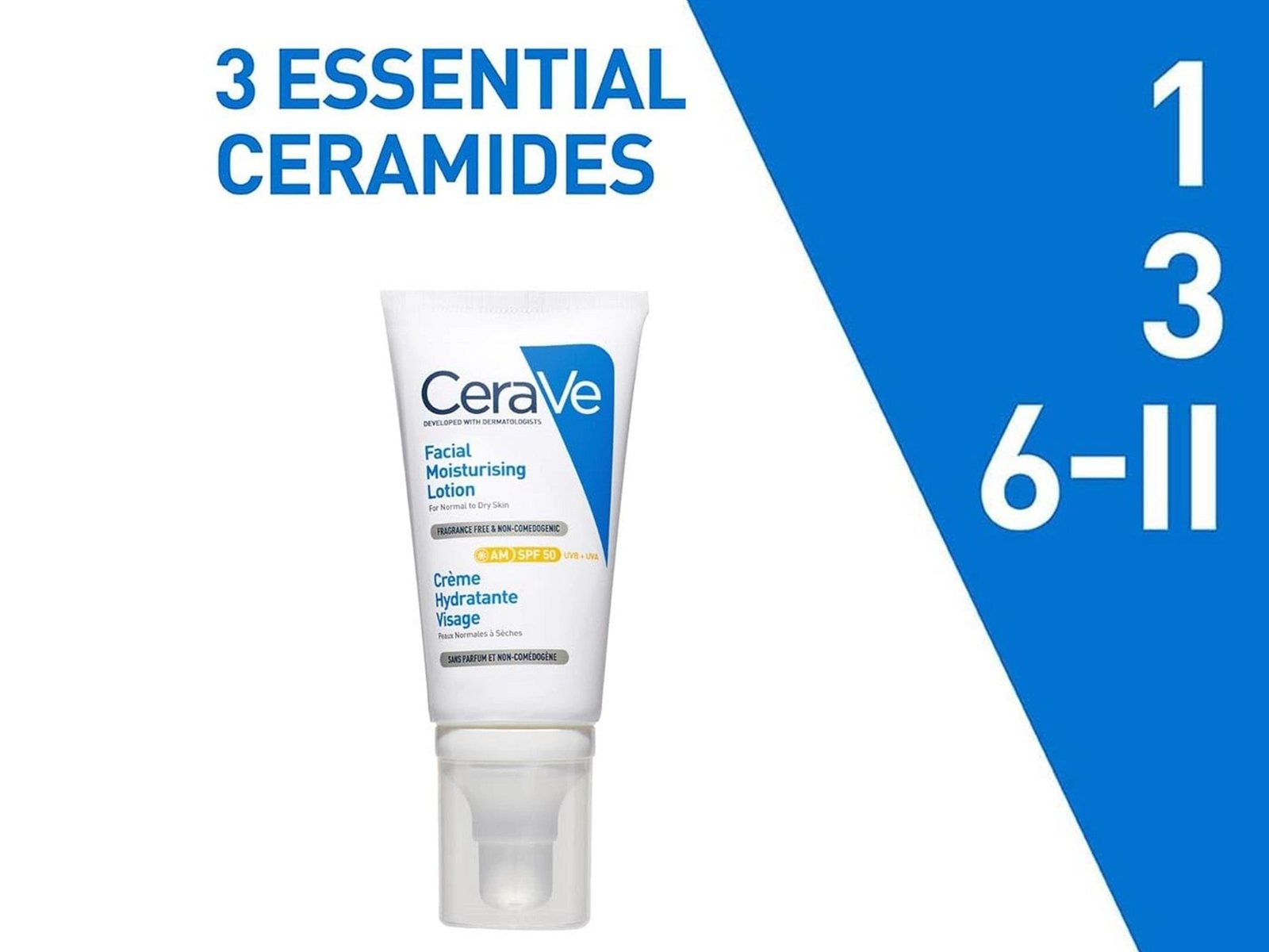 Cerave AM SPF50 Facial Moisturising Lotion 52ml - Image 4