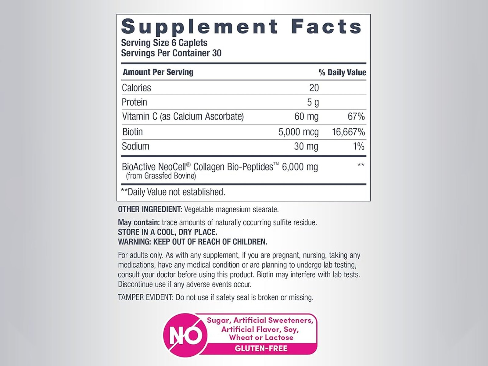 Neocell Super Collagen Vitamin C & Biotin 90 Tablets - Image 4