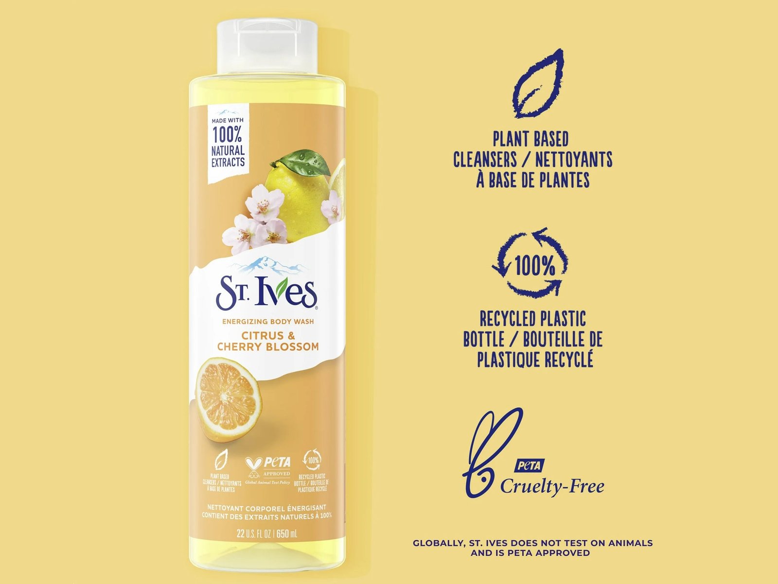 St. Ives Citrus & Cherry Blossom Energizing Body Wash 650ml - Image 2