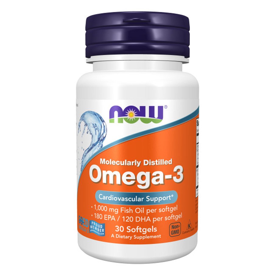 Omega-3 Fish Oil, Molecularly Distilled – 30 Softgels